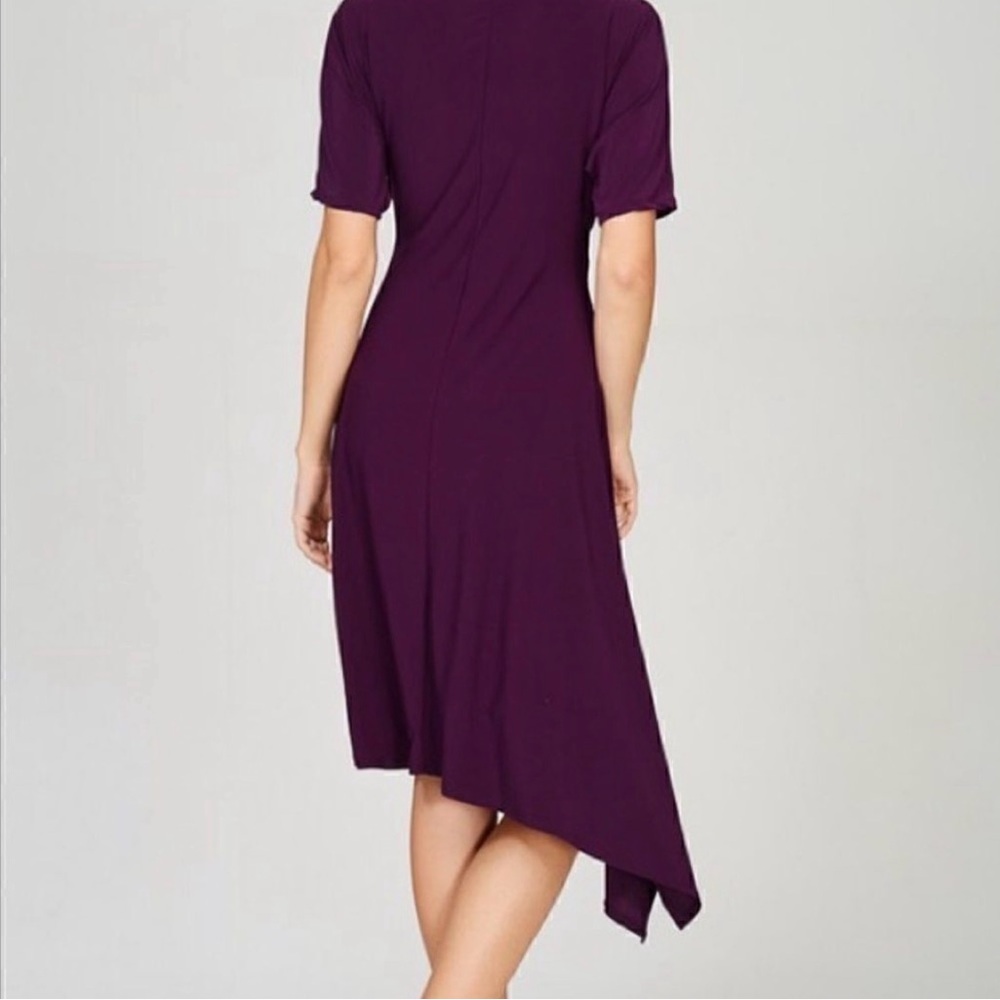 Elegant Purple Asymmetrical Hem Dress